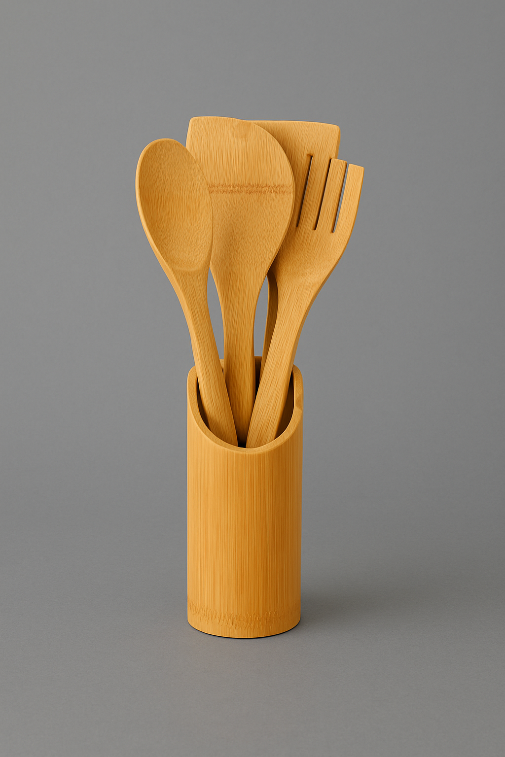 Bamboo kitchen utensil set